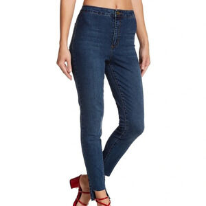 Ashley Mason Joni Dark Wash High Rise Frayed Hem Skinny Jeans 27 Women’s